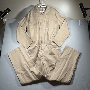 Indura Mens Fire Resistant By Westex Inc Khaki Coveralls Size XL TALL Full Zip